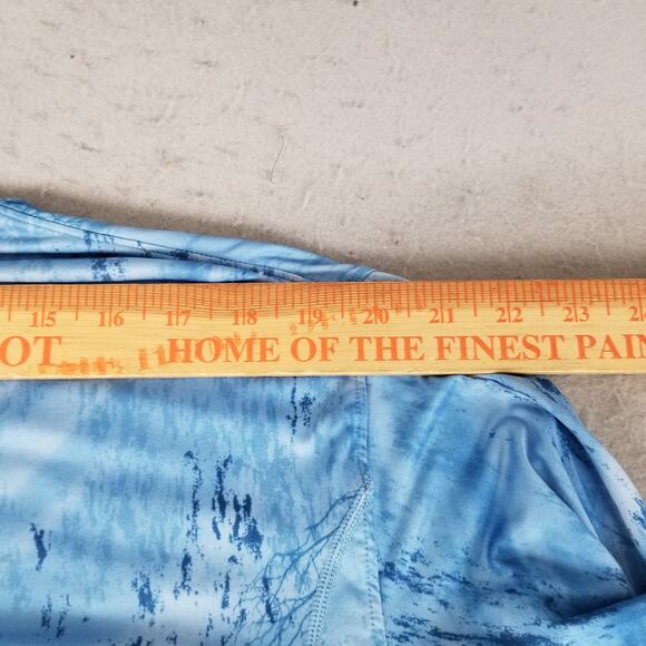 Habit Realtree Fishing Azure Blue Long Sleeve Shirt Mens Medium UPF 40+ Outdoor - Picture 10 of 16